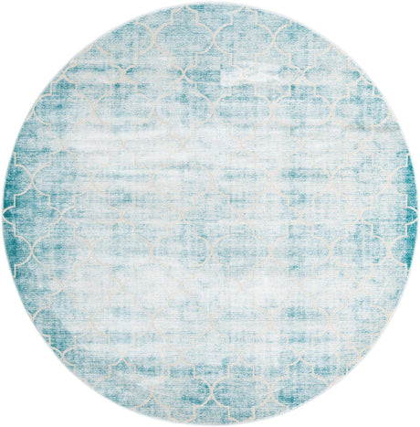 Teal 7' 10 x 7' 10 Jill Zarin Uptown Round Area Rug 70% Polypropylene & 30% Polyester  Contemporary Carpet for Living, Dining, Office, Bedroom for Sale at Rug Engine