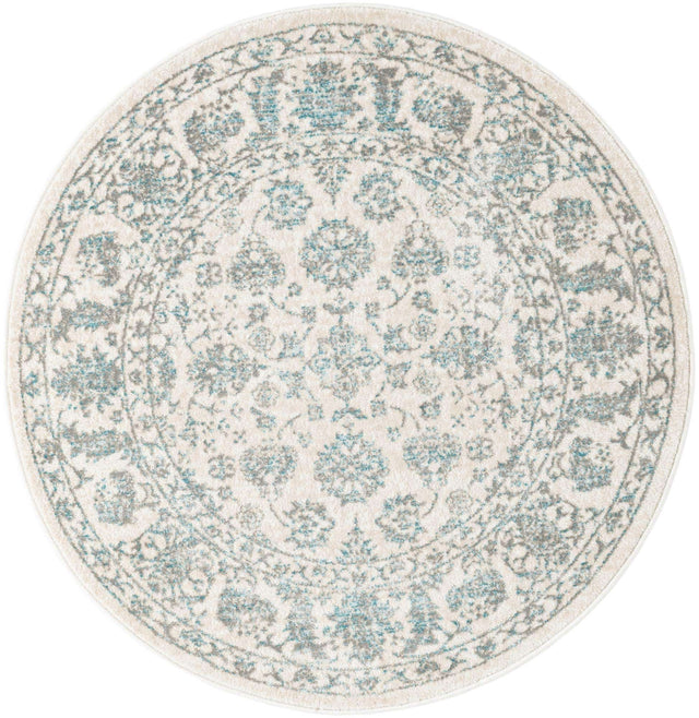 Teal 3' 3 x 3' 3 Jill Zarin Uptown Round Area Rug 70% Polypropylene & 30% Polyester  Contemporary Carpet for Living, Dining, Office, Bedroom for Sale at Rug Engine