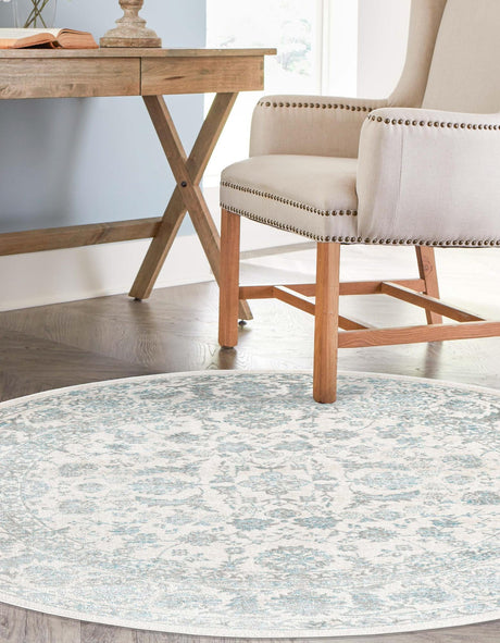 Teal 7' 10 x 7' 10 Jill Zarin Uptown Round Area Rug 70% Polypropylene & 30% Polyester  Contemporary Carpet for Living, Dining, Office, Bedroom for Sale at Rug Engine