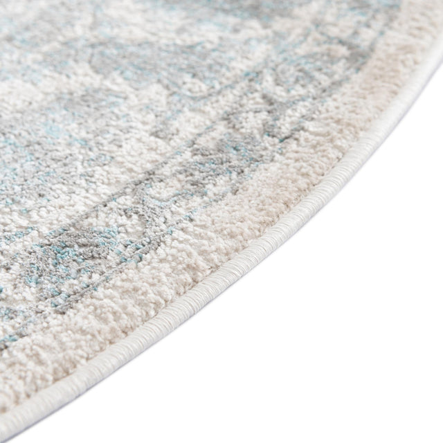 Teal 7' 10 x 7' 10 Jill Zarin Uptown Round Area Rug 70% Polypropylene & 30% Polyester  Contemporary Carpet for Living, Dining, Office, Bedroom for Sale at Rug Engine