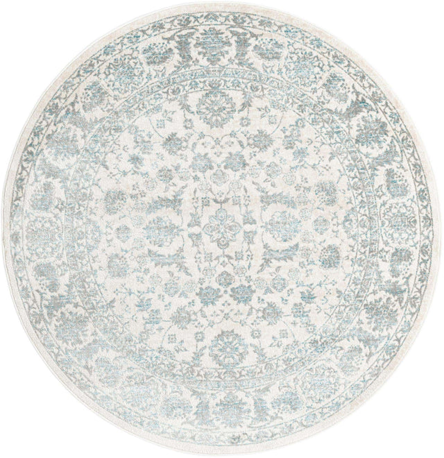 Teal 5' 3 x 5' 3 Jill Zarin Uptown Round Area Rug 70% Polypropylene & 30% Polyester  Contemporary Carpet for Living, Dining, Office, Bedroom for Sale at Rug Engine