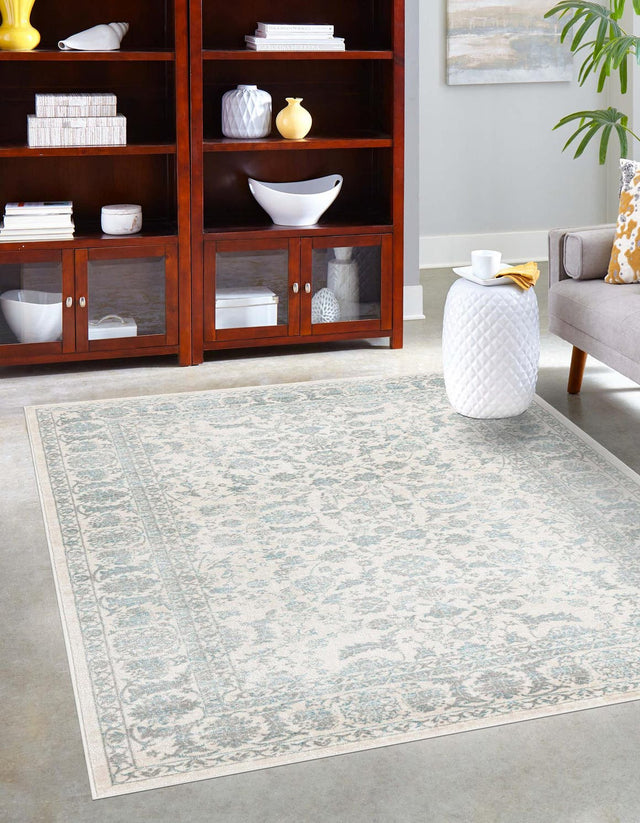 Teal 4' 1 x 6' 1 Jill Zarin Uptown Rectangle Area Rug 70% Polypropylene & 30% Polyester  Contemporary Carpet for Living, Dining, Office, Bedroom for Sale at Rug Engine