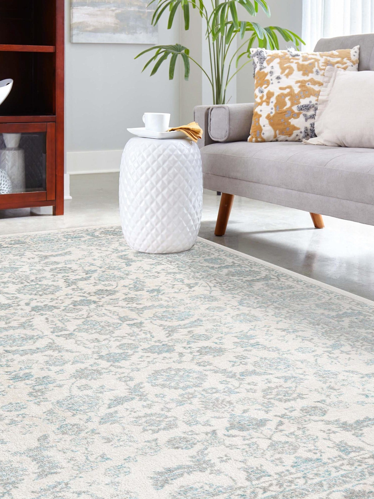 Teal 4' 1 x 6' 1 Jill Zarin Uptown Rectangle Area Rug 70% Polypropylene & 30% Polyester  Contemporary Carpet for Living, Dining, Office, Bedroom for Sale at Rug Engine