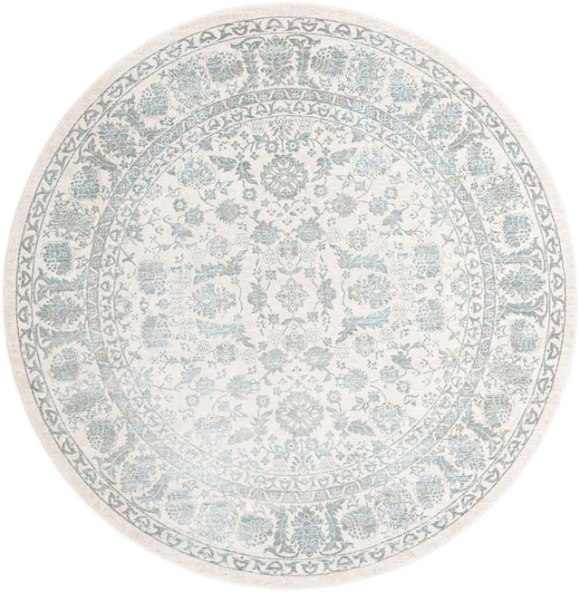 Teal 7' 10 x 7' 10 Jill Zarin Uptown Round Area Rug 70% Polypropylene & 30% Polyester  Contemporary Carpet for Living, Dining, Office, Bedroom for Sale at Rug Engine