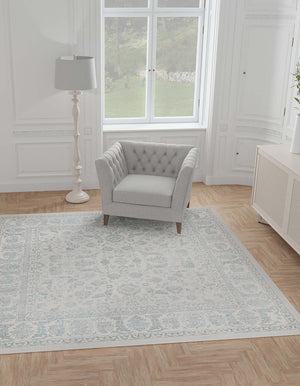 Teal 7' 10 x 7' 10 Jill Zarin Uptown Square Area Rug 70% Polypropylene & 30% Polyester  Contemporary Carpet for Living, Dining, Office, Bedroom for Sale at Rug Engine