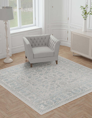 Teal 7' 10 x 7' 10 Jill Zarin Uptown Square Area Rug 70% Polypropylene & 30% Polyester  Contemporary Carpet for Living, Dining, Office, Bedroom for Sale at Rug Engine