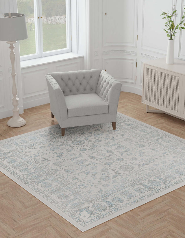 Teal 7' 10 x 7' 10 Jill Zarin Uptown Square Area Rug 70% Polypropylene & 30% Polyester  Contemporary Carpet for Living, Dining, Office, Bedroom for Sale at Rug Engine