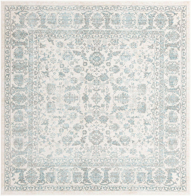 Teal 7' 10 x 7' 10 Jill Zarin Uptown Square Area Rug 70% Polypropylene & 30% Polyester  Contemporary Carpet for Living, Dining, Office, Bedroom for Sale at Rug Engine