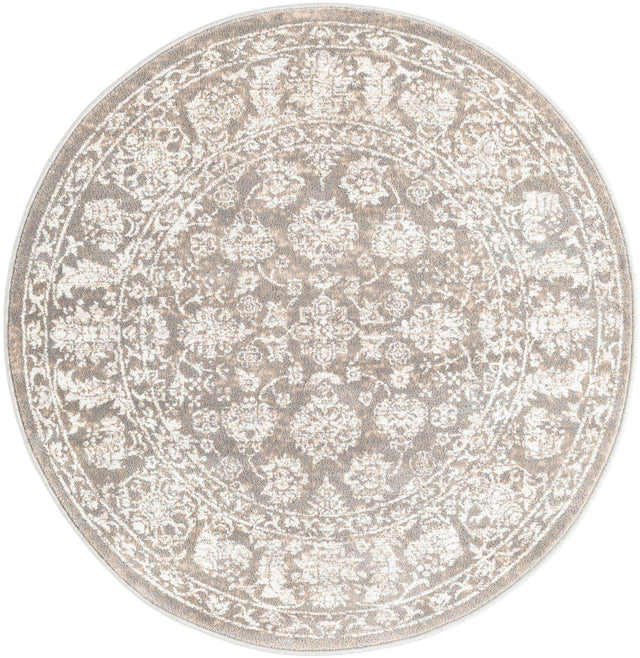 Gray 3' 3 x 3' 3 Jill Zarin Uptown Round Area Rug 70% Polypropylene & 30% Polyester  Contemporary Carpet for Living, Dining, Office, Bedroom for Sale at Rug Engine