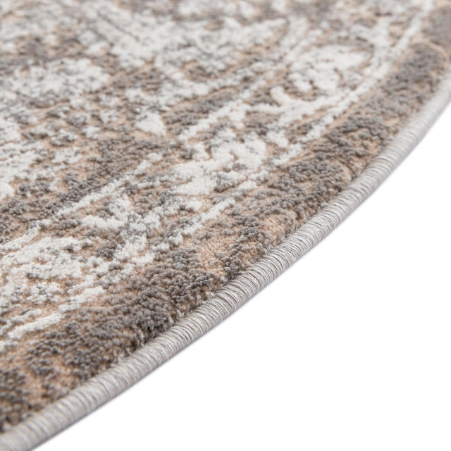Gray 3' 3 x 3' 3 Jill Zarin Uptown Round Area Rug 70% Polypropylene & 30% Polyester  Contemporary Carpet for Living, Dining, Office, Bedroom for Sale at Rug Engine