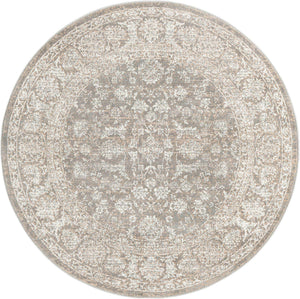 Gray 5' 3 x 5' 3 Jill Zarin Uptown Round Area Rug 70% Polypropylene & 30% Polyester  Contemporary Carpet for Living, Dining, Office, Bedroom for Sale at Rug Engine