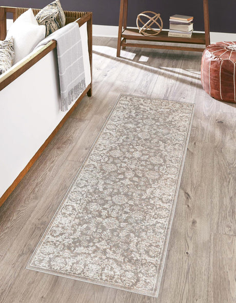 Gray 2' 7 x 13' 11 Jill Zarin Uptown Runner Area Rug 70% Polypropylene & 30% Polyester  Contemporary Carpet for Living, Dining, Office, Bedroom for Sale at Rug Engine