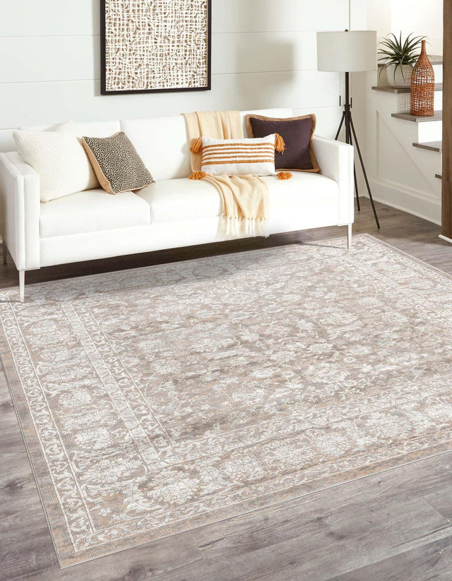 Gray 7' 10 x 7' 10 Jill Zarin Uptown Square Area Rug 70% Polypropylene & 30% Polyester  Contemporary Carpet for Living, Dining, Office, Bedroom for Sale at Rug Engine