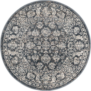 Navy Blue 3' 3 x 3' 3 Jill Zarin Uptown Round Area Rug 70% Polypropylene & 30% Polyester  Contemporary Carpet for Living, Dining, Office, Bedroom for Sale at Rug Engine