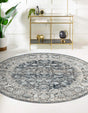 Navy Blue 7' 10 x 7' 10 Jill Zarin Uptown Round Area Rug 70% Polypropylene & 30% Polyester  Contemporary Carpet for Living, Dining, Office, Bedroom for Sale at Rug Engine