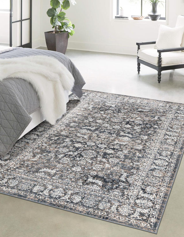 Navy Blue 4' 1 x 6' 1 Jill Zarin Uptown Rectangle Area Rug 70% Polypropylene & 30% Polyester  Contemporary Carpet for Living, Dining, Office, Bedroom for Sale at Rug Engine