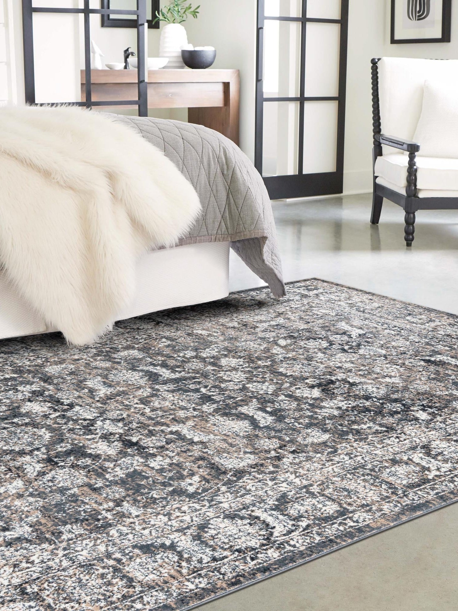 Navy Blue 9' x 12' Jill Zarin Uptown Rectangle Area Rug 70% Polypropylene & 30% Polyester  Contemporary Carpet for Living, Dining, Office, Bedroom for Sale at Rug Engine