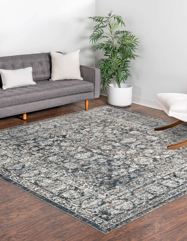 Navy Blue 7' 10 x 7' 10 Jill Zarin Uptown Square Area Rug 70% Polypropylene & 30% Polyester  Contemporary Carpet for Living, Dining, Office, Bedroom for Sale at Rug Engine