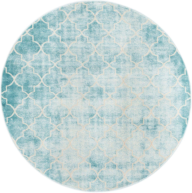 Teal 5' 3 x 5' 3 Jill Zarin Uptown Round Area Rug 70% Polypropylene & 30% Polyester  Contemporary Carpet for Living, Dining, Office, Bedroom for Sale at Rug Engine