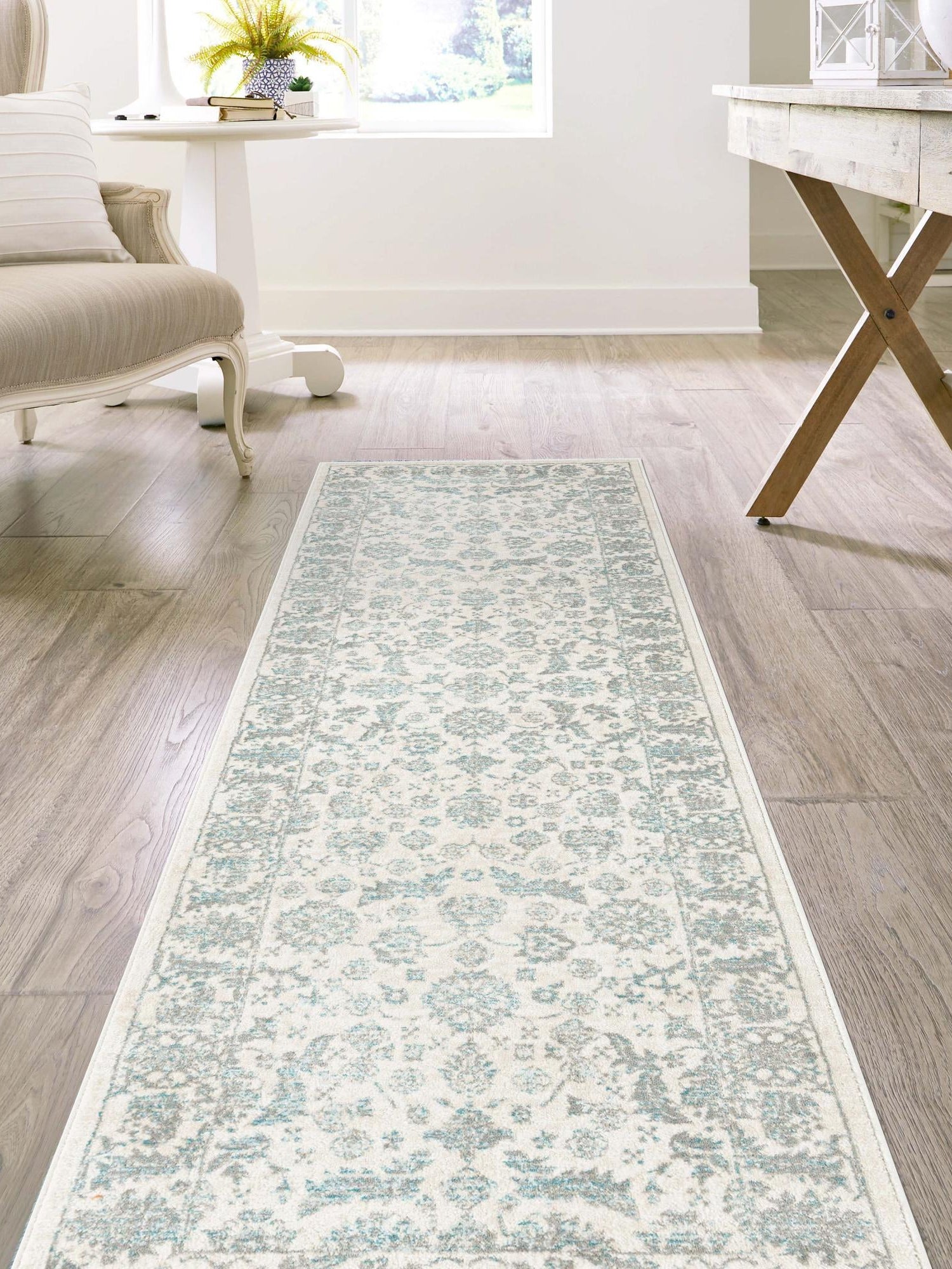 Teal 2' 7 x 13' 11 Jill Zarin Uptown Runner Area Rug 70% Polypropylene & 30% Polyester  Contemporary Carpet for Living, Dining, Office, Bedroom for Sale at Rug Engine