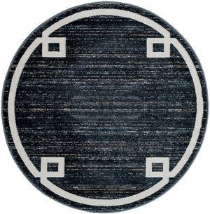 Navy Blue 3' 3 x 3' 3 Jill Zarin Uptown Round Area Rug 70% Polypropylene & 30% Polyester  Contemporary Carpet for Living, Dining, Office, Bedroom for Sale at Rug Engine