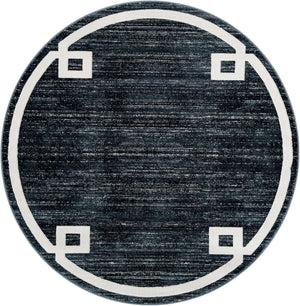 Navy Blue 5' 3 x 5' 3 Jill Zarin Uptown Round Area Rug 70% Polypropylene & 30% Polyester  Contemporary Carpet for Living, Dining, Office, Bedroom for Sale at Rug Engine