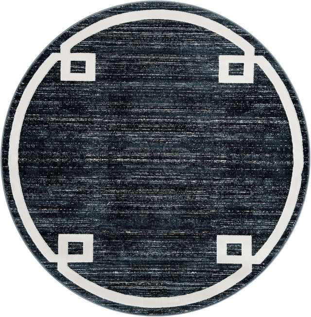Navy Blue 5' 3 x 5' 3 Jill Zarin Uptown Round Area Rug 70% Polypropylene & 30% Polyester  Contemporary Carpet for Living, Dining, Office, Bedroom for Sale at Rug Engine