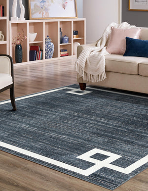 Navy Blue 7' 10 x 7' 10 Jill Zarin Uptown Square Area Rug 70% Polypropylene & 30% Polyester  Contemporary Carpet for Living, Dining, Office, Bedroom for Sale at Rug Engine