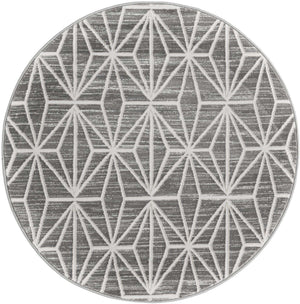 Gray 3' 3 x 3' 3 Jill Zarin Uptown Round Area Rug 70% Polypropylene & 30% Polyester  Contemporary Carpet for Living, Dining, Office, Bedroom for Sale at Rug Engine