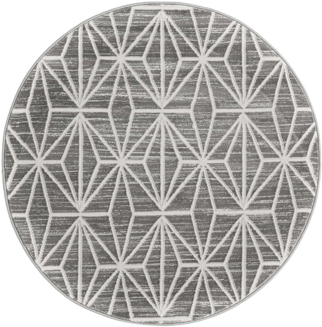 Gray 3' 3 x 3' 3 Jill Zarin Uptown Round Area Rug 70% Polypropylene & 30% Polyester  Contemporary Carpet for Living, Dining, Office, Bedroom for Sale at Rug Engine