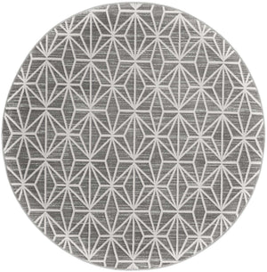 Gray 5' 3 x 5' 3 Jill Zarin Uptown Round Area Rug 70% Polypropylene & 30% Polyester  Contemporary Carpet for Living, Dining, Office, Bedroom for Sale at Rug Engine