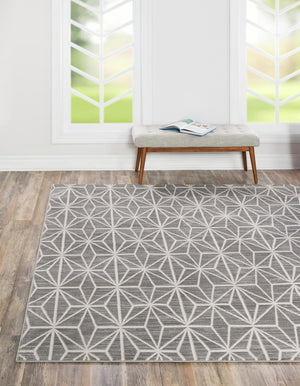 Gray 7' 10 x 7' 10 Jill Zarin Uptown Square Area Rug 70% Polypropylene & 30% Polyester  Contemporary Carpet for Living, Dining, Office, Bedroom for Sale at Rug Engine