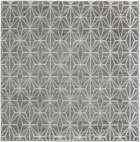 Gray 7' 10 x 7' 10 Jill Zarin Uptown Square Area Rug 70% Polypropylene & 30% Polyester  Contemporary Carpet for Living, Dining, Office, Bedroom for Sale at Rug Engine