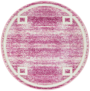 Pink 3' 1 x 3' 1 Jill Zarin Uptown Round Area Rug 70% Polypropylene & 30% Polyester  Contemporary Carpet for Living, Dining, Office, Bedroom for Sale at Rug Engine