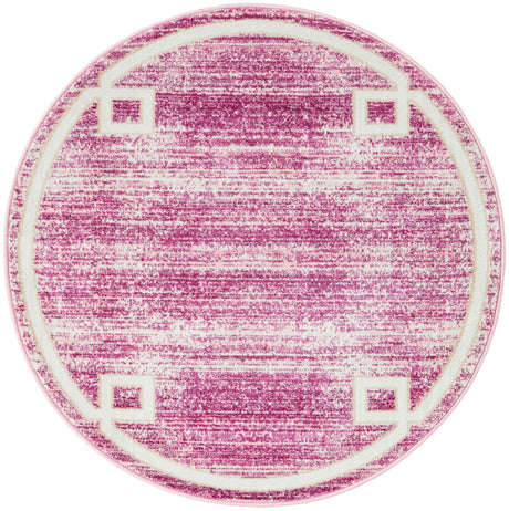 Pink 3' 1 x 3' 1 Jill Zarin Uptown Round Area Rug 70% Polypropylene & 30% Polyester  Contemporary Carpet for Living, Dining, Office, Bedroom for Sale at Rug Engine