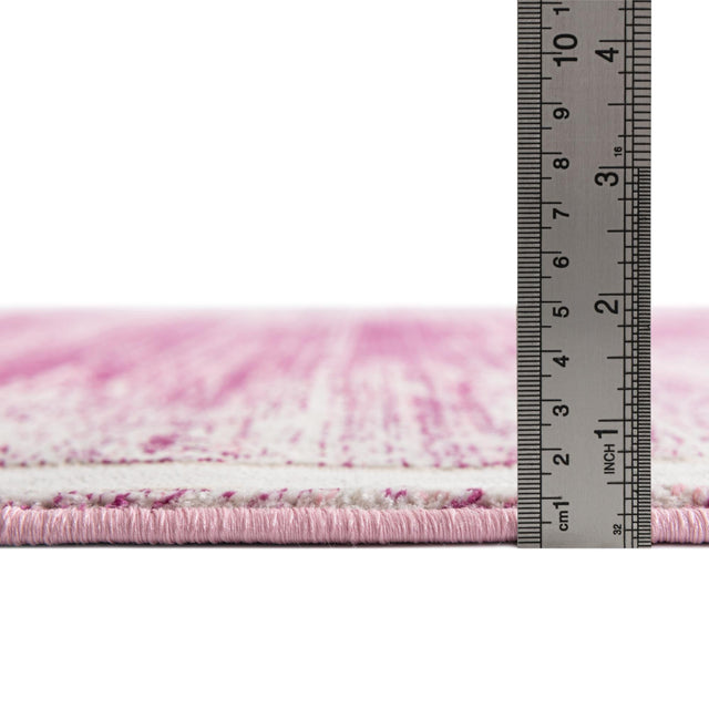 Pink 5' 3 x 5' 3 Jill Zarin Uptown Round Area Rug 70% Polypropylene & 30% Polyester  Contemporary Carpet for Living, Dining, Office, Bedroom for Sale at Rug Engine