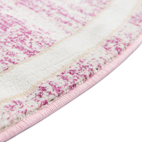Pink 5' 3 x 5' 3 Jill Zarin Uptown Round Area Rug 70% Polypropylene & 30% Polyester  Contemporary Carpet for Living, Dining, Office, Bedroom for Sale at Rug Engine