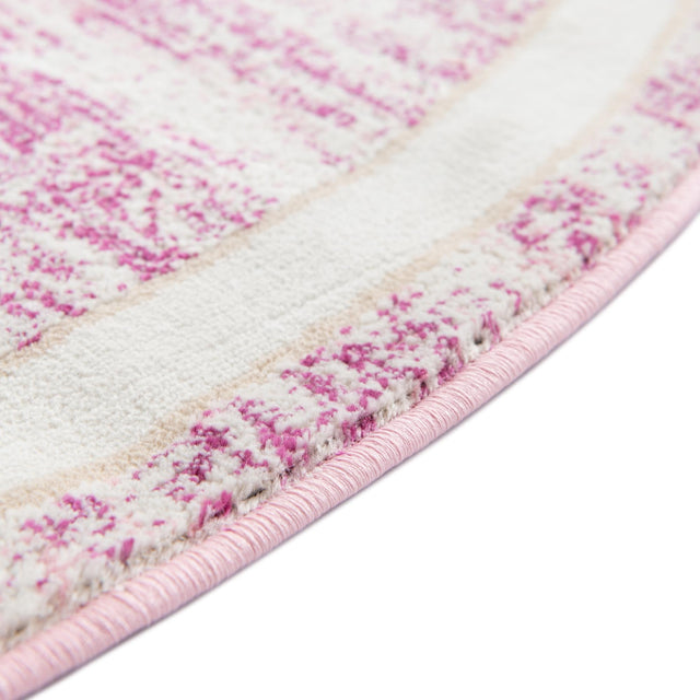 Pink 5' 3 x 5' 3 Jill Zarin Uptown Round Area Rug 70% Polypropylene & 30% Polyester  Contemporary Carpet for Living, Dining, Office, Bedroom for Sale at Rug Engine