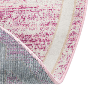 Pink 5' 3 x 5' 3 Jill Zarin Uptown Round Area Rug 70% Polypropylene & 30% Polyester  Contemporary Carpet for Living, Dining, Office, Bedroom for Sale at Rug Engine