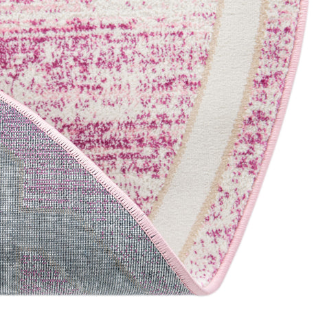 Pink 5' 3 x 5' 3 Jill Zarin Uptown Round Area Rug 70% Polypropylene & 30% Polyester  Contemporary Carpet for Living, Dining, Office, Bedroom for Sale at Rug Engine