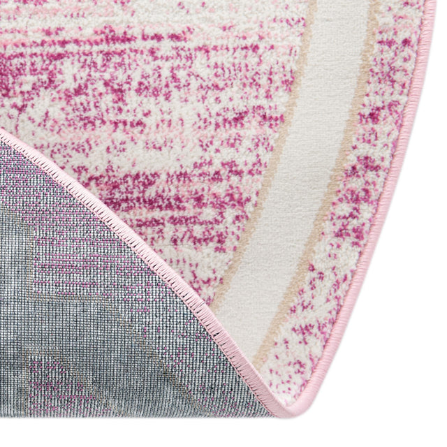 Pink 5' 3 x 5' 3 Jill Zarin Uptown Round Area Rug 70% Polypropylene & 30% Polyester  Contemporary Carpet for Living, Dining, Office, Bedroom for Sale at Rug Engine