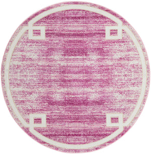 Pink 5' 3 x 5' 3 Jill Zarin Uptown Round Area Rug 70% Polypropylene & 30% Polyester  Contemporary Carpet for Living, Dining, Office, Bedroom for Sale at Rug Engine