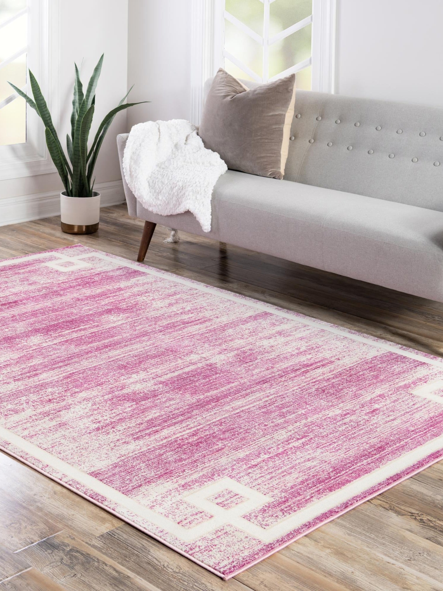 Pink 2' x 3' 1 Jill Zarin Uptown Rectangle Area Rug 70% Polypropylene & 30% Polyester  Contemporary Carpet for Living, Dining, Office, Bedroom for Sale at Rug Engine