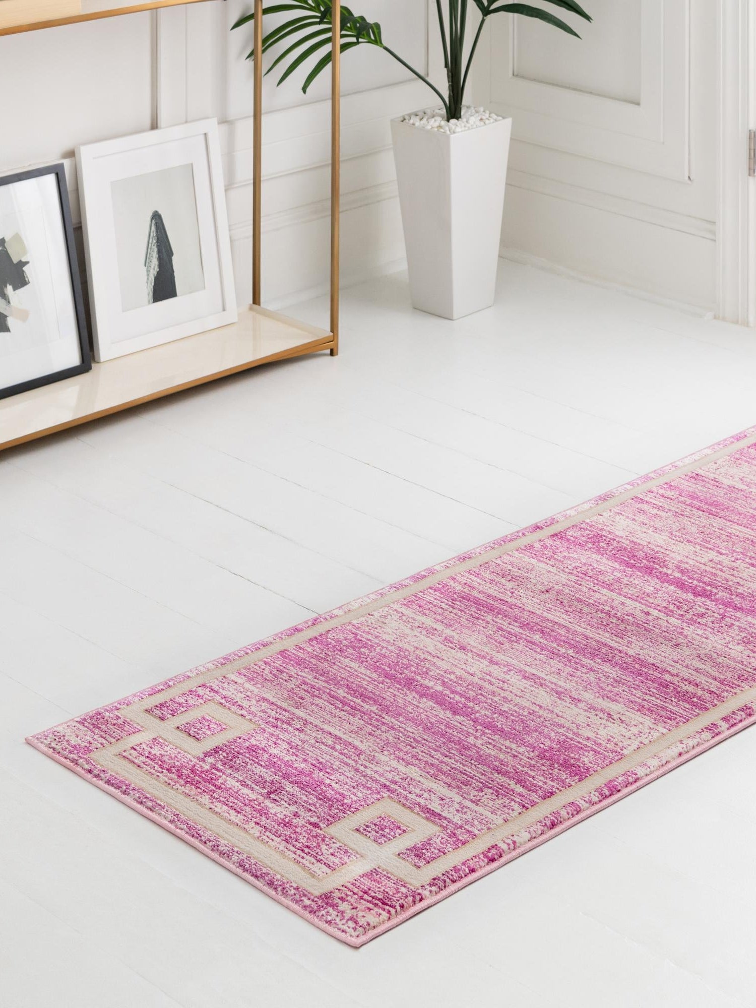 Pink 2' 7 x 13' 11 Jill Zarin Uptown Runner Area Rug 70% Polypropylene & 30% Polyester  Contemporary Carpet for Living, Dining, Office, Bedroom for Sale at Rug Engine
