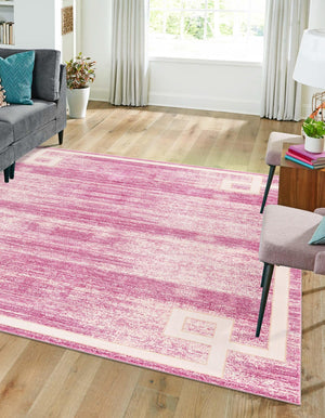 Pink 7' 10 x 7' 10 Jill Zarin Uptown Square Area Rug 70% Polypropylene & 30% Polyester  Contemporary Carpet for Living, Dining, Office, Bedroom for Sale at Rug Engine