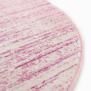 Pink 5' 3 x 5' 3 Jill Zarin Uptown Round Area Rug 70% Polypropylene & 30% Polyester  Contemporary Carpet for Living, Dining, Office, Bedroom for Sale at Rug Engine