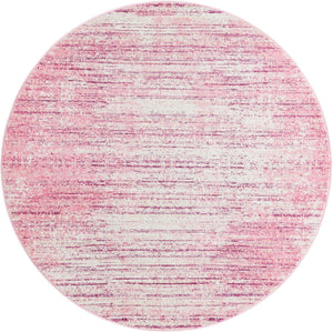 Pink 5' 3 x 5' 3 Jill Zarin Uptown Round Area Rug 70% Polypropylene & 30% Polyester  Contemporary Carpet for Living, Dining, Office, Bedroom for Sale at Rug Engine