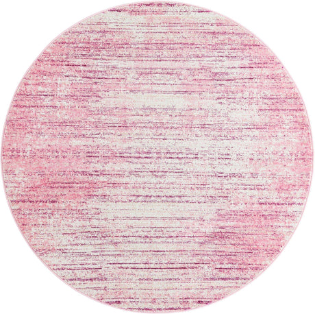 Pink 5' 3 x 5' 3 Jill Zarin Uptown Round Area Rug 70% Polypropylene & 30% Polyester  Contemporary Carpet for Living, Dining, Office, Bedroom for Sale at Rug Engine