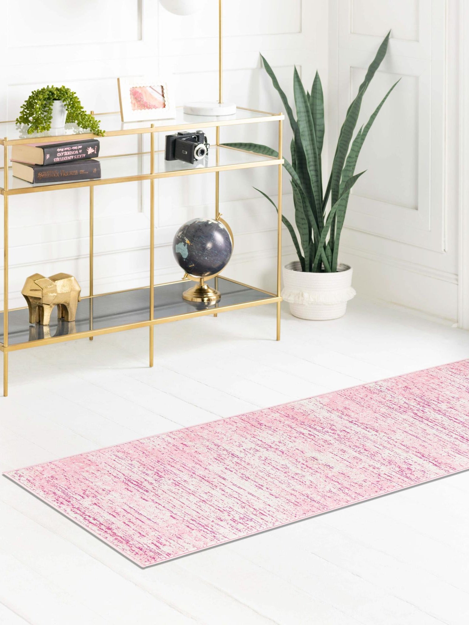 Pink 2' 7 x 13' 11 Jill Zarin Uptown Runner Area Rug 70% Polypropylene & 30% Polyester  Contemporary Carpet for Living, Dining, Office, Bedroom for Sale at Rug Engine