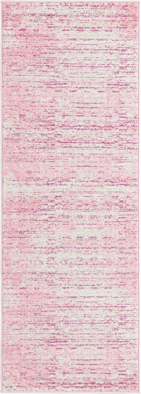 Pink 2' 2 x 6' 1 Jill Zarin Uptown Runner Area Rug 70% Polypropylene & 30% Polyester  Contemporary Carpet for Living, Dining, Office, Bedroom for Sale at Rug Engine